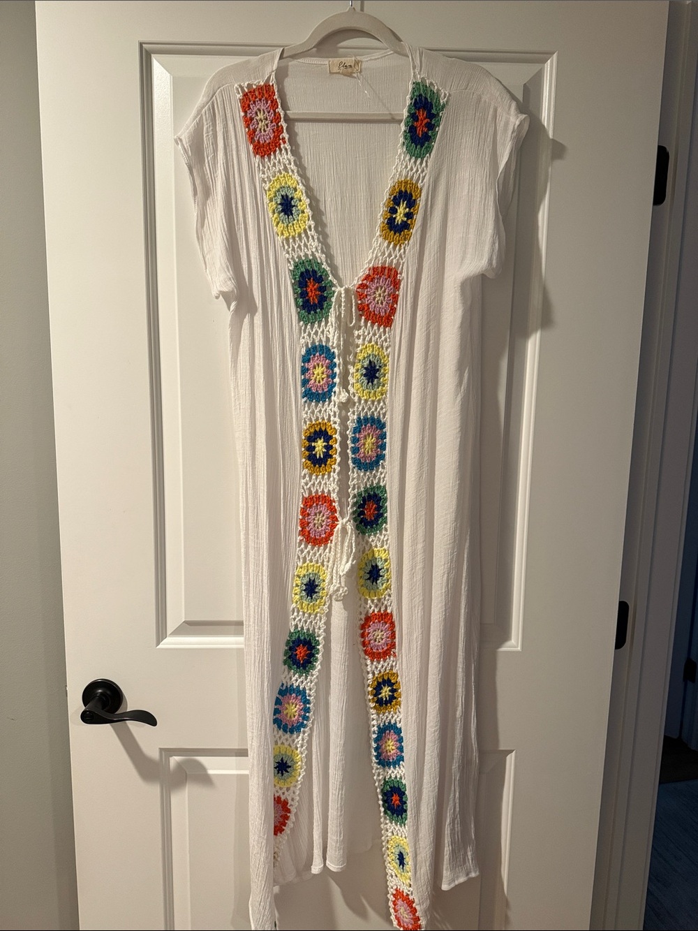 Elan White Crochet Trim Beach Cover-Up